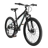 BIKESTAR Kinder Fahrrad Mountainbike 21 Gang Shimano, Scheibenbremse ab 8 Jahre | 24 Zoll...