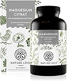 NATURE LOVE® Premium Magnesiumcitrat - 2320mg (360mg elementar) Magnesium je Tagesdosis -...