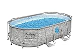 Bestway Power Steel Swim Vista Series Frame Pool Komplett-Set mit Filterpumpe 427 x 250 x...