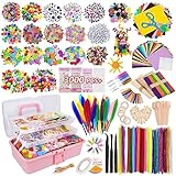 YUTUY Bastelset Kinder,3000+ DIY Basteln Bastelkoffer,DIY Kunsthandwerk Bastelkoffer...