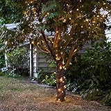 Lights4fun 200er LED Solar Lichterkette warmweiss USB wiederaufladbar Außen Garten Deko...