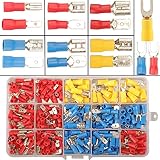330pcs Kabelschuhe Set, 15 Type Kabelschuhe Flachstecker Isoliert set Quetschverbinder...