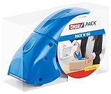 tesapack Abroller Pack' n' Go - Ergonomischer, blauer Handabroller für Paketbänder -...