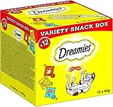 Dreamies Katzensnacks mit Huhn–, Käse– und Lachsgeschmack, 12x60g (1 Variety Snack...