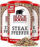 Block House Steak Pfeffer mit schwarzem Pfeffer 3x 200g - Gewürzmischung in...