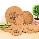 Cork Untersetzer für Glass, Bier- und Weingläser, Untersetzer-Set mit Waldtieren –...