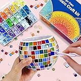 Glasmosaik-Kerzenhalter-Kit, Kreatives DIY-Mosaik-Kunst und Bastelset für Kinder...