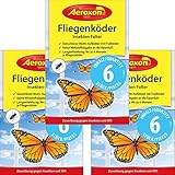 Aeroxon - Fliegenköder für Fenster - 3x6 = 18 Stück Sonderpackung – Schluss mit...