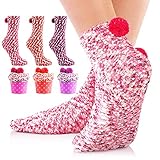 He-Ju Cupcake Socken Damen 3er Set, lustige Socken für Damen, Kuschelsocken als Cupcake...