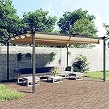 Festnight pavillon 4x3 Metall mit Ausziehbarem Dach pergola Balkon mit Schiebedach...
