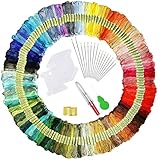 elloLife [150 Farben Stickgarn, Multifarben Sticken Garn Embroidery Threads mit 12 Spulen...