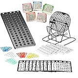 Bingo Spiel Set mit Bingotrommel aus Metall | 75 Kugeln | 500 Bingokarten | 150 Bingochips...