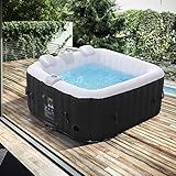 Arebos Aufblasbarer Spa | für drinnen und draußen | 4 Personen | 154x154cm | 100...