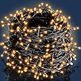 MONZANA® Lichterkette 200 LED 20m Innen Außen IP44 Stromsparend Stecker Leuchtkette...