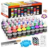 Shuttle Art Textilfarbe waschfest, 45 waschfeste 3D Stoffmalfarben, je 30ml, Stofffarben...