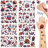 Tattoo Kinder, 8 Blätter Spiderman Temporäre Tattoo Aufkleber Set, Wasserdichte...