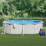 Pool mit Sandfilterpumpe und Leiter, BULANED Pool Stahlwand, Swimmingpool, Gartenpool...