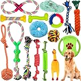 Amzeeniu Hundespielzeug,16 Pcs Seil Ball Hunde robuste Zähne Kauen langlebig Spielzeug...