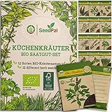 BIO Kräutersamen Set von SeedPal | 12 Sorten Saatgut Set der beliebtesten Küchenkräuter...