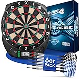 DartPro - DAS ORIGINAL - Elektronische Dartscheibe - Dartboard mit 6 Darts [kabellos...