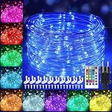 12m Bunt LED Lichtschlauch Außen, LED Bunt Lichterschlauch Lichterkette Strom...