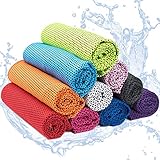 Yisscen 10 Stück Kühlendes Handtuch, Cooling Towel,Mikrofaser Handtuch, Kühltücher,...