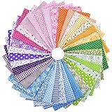 MOTTDAM 70 Stück Patchwork Stoff Paket,25 cm x 25 cm Baumwolle Stoff Handwerk Bedruckte...