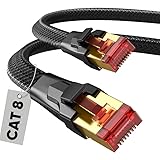 SNOWKIDS Cat 8 LAN kabel 3m, 40Gbps LAN Kabel Hochgeschwindigkeits 2000MHz S/FTP Ethernet...