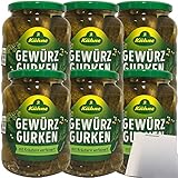 Kühne Gewürzgurken Auslese mit Kräutern verfeinert 6er Pack (6x360g Glas) + usy Block