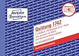 AVERY Zweckform 1742 Quittungsblock Kleinunternehmer (A6 quer, 2x40 Blatt, mit...