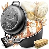 besok Gusseisen Topf Brot Backen [inkl. Gärkorb] - 26cm Brotbackform mit Deckel -...