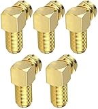 F Style Connector Kabeladapter F Winkelstecker für Antennenkabel Koaxial Vergoldet...