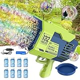 Seifenblasenpistole, Bazooka Bubble Gun, 132 Löcher Seifenblasenpistole, 8 Flaschen...