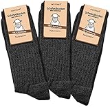 normani 3 Paar Schafwollsocken 100% Schafwolle Norwegersocken Gr. 35-50 Farbe Anthrazit...