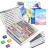 120 Professionelles Aquarellfarben Set,Einschließlich 12 Fluoreszierende Farben,6...