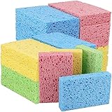 ZEONHEI 24 Stück Öko-Spülschwämme, bunte kompostierbare Schwämme, natürliche...
