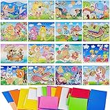 Fyihoxi 16Stück Mosaik Steckspiel für Kinder Sticky Mosaics Bastelset Aufkleber für...