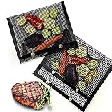 2 Stück BBQ Grill Mesh,Grilltasche Bag Antihaft-Grilltasche Pizza Box für Grill,...