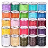 Gewachste Baumwollschnur 25 Farben Makramee Garn 1mm, Schmuckband Wachsschnur Macrame Garn...