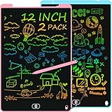 2 Pack 12 Zoll Bunte LCD Schreibtafel, Electight Zeichentafel mit Sperr-& Löschfunktion,...