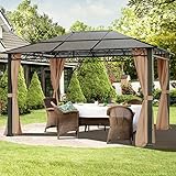 TOOLPORT Gartenpavillon 3x4 m wasserdicht ALU Deluxe Pavillon mit 4 Seitenteilen Partyzelt...