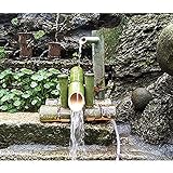 OUSIKA Brunnen Bambus Garten Japan Kaskadenbrunnen Outdoor Wasserauslauf, handgefertigt...