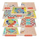 Tytlyworth 9-in-1-Brettspiel-Set aus Holz | Familien-Holz-Reise-Schach-Brettspiel-Set -...