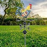 SYFUNLV Metall-Hahn Wind Vane,bunt Hahn-Wetterfahne,35×130cm Metall Windanzeige Hahn Form...