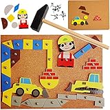 alles-meine.de GmbH XL - Hammerspiel - 136 Teile - Baustelle & Auto - Hammer - aus Holz -...