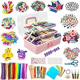 Withosent Bastelset Kinder, 3000+PCS DIY Basteln Kinder Bastelsachen, Bastelsets für...