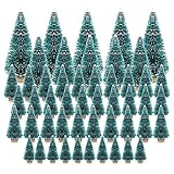 Ghulumn 50 Stück Miniatur Künstlicher Weihnachtsbaum Kleine Eisschneebäume Bäume DIY...