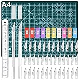 Skalpell Set Bastelmesser GOLDGE Hobbymesser Set Carving Craft Messer Set mit 40...