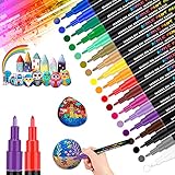 18 Farbe Steine Bemalen Acrylstifte für Steine wasserfest Permanent Marker Stift...