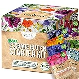 valeaf BIO Essbare Blüten Starter Set I Anzuchtset mit Essbare Blumen Saatgut I Bio...